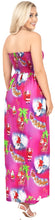 Load image into Gallery viewer, LA LEELA Women's A line Slit Smocked Maxi Casual Beach Dress Tube Top Evening Long Christmas Tree Pink P01056