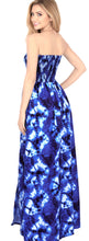 Load image into Gallery viewer, LA LEELA Long Maxi Tie-Die Feel Tube Dress For Women P01072
