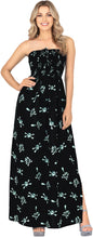 Load image into Gallery viewer, LA LEELA Women's Halloween Pirates Evening Skull Party Halter Caribbean Pirate Maxi Dress Elastic Tube Top for Women One Size Crossbones Scary Black P01085