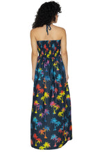 Cargar imagen en el visor de la galería, LA LEELA Women's Dresses Evening Palm Tree, Blue P01089