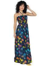 Cargar imagen en el visor de la galería, LA LEELA Women's Dresses Evening Palm Tree, Blue P01089