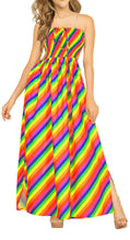 Cargar imagen en el visor de la galería, LA LEELA Women's Dresses Evening Multi Stripes P01091