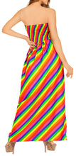 Cargar imagen en el visor de la galería, LA LEELA Women's Dresses Evening Multi Stripes P01091