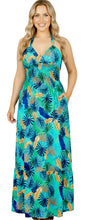 Load image into Gallery viewer, HAPPY BAY Women's Beach Summer A line Maxi Smocked Top Frill Dress Long Sleeveless Casual Tube Dresses for Women Leaves, Blue P01096