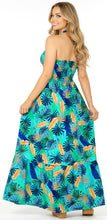Load image into Gallery viewer, HAPPY BAY Women's Beach Summer A line Maxi Smocked Top Frill Dress Long Sleeveless Casual Tube Dresses for Women Leaves, Blue P01096