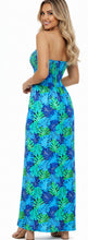 Load image into Gallery viewer, HAPPY BAY Women's Tube Dress Top Party Maxi Large-X-Large Monstera Leafs Blue P01102