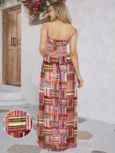 Load image into Gallery viewer, LA LEELA Women's Summer Boho A line Slit Maxi Beach Dress Smocked Top Evening Long Strapless Tube Dresses for Women L-XL Checks, Varicolor P01107