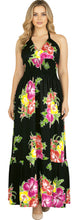 Load image into Gallery viewer, La Leela Resort Chic Tropical Multi, Hibiscus Print Long Dress P01118