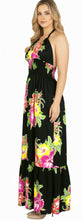Load image into Gallery viewer, La Leela Resort Chic Tropical Multi, Hibiscus Print Long Dress P01118