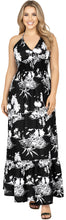 Load image into Gallery viewer, La Leela Resort Chic Tropical Coal Landscape Print Long Dress P01123