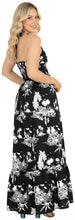 Load image into Gallery viewer, La Leela Resort Chic Tropical Coal Landscape Print Long Dress P01123