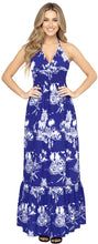 Load image into Gallery viewer, La Leela Resort Chic Tropical Royal Landscape Print Long Dress P01124