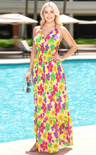 Load image into Gallery viewer, LA LEELA Long Maxi Tie-Die Feel Tube Dress For Women Pink, Floral P01125