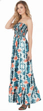 Load image into Gallery viewer, LA LEELA Long Maxi Floral Halter Neck Tube Maxi Dress For Women P01127