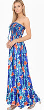 Load image into Gallery viewer, LA LEELA Long Maxi Floral Halter Neck Tube Maxi Dress For Women P01130
