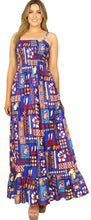 Load image into Gallery viewer, LA LEELA Women's Tube Dress Maxi Boho Flowy Evening Frill Dress Sky P01131