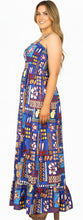 Load image into Gallery viewer, LA LEELA Women's Tube Dress Maxi Boho Flowy Evening Frill Dress Sky P01131