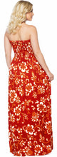 Load image into Gallery viewer, LA LEELA Long Maxi Floral Tube Maxi Dress For Women Bright Red P01135