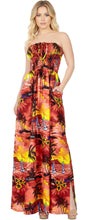 Load image into Gallery viewer, LA LEELA Long Maxi Tropical Palm Tree Print Tube Dress Women P01136