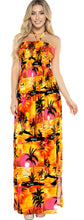 Cargar imagen en el visor de la galería, LA LEELA Long Maxi Tropical Palm Tree Print Tube Dress Women P01138