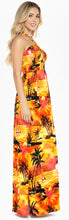 Cargar imagen en el visor de la galería, LA LEELA Long Maxi Tropical Palm Tree Print Tube Dress Women P01138