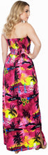 Load image into Gallery viewer, LA LEELA Long Maxi Tropical Palm Tree Print Tube Dress Women P01139