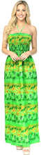 Load image into Gallery viewer, LA LEELA Women's Tube Dress Maxi Boho Flowy Evening Lime, Palm Trees P01141