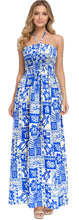 Load image into Gallery viewer, LA LEELA Women's Tube Dress Maxi Boho Flowy One Size Sky Tropical P01142