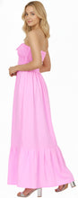 Load image into Gallery viewer, LA LEELA Long Maxi Solid Color Tube Dress For Women Everyday Dark Pink Casual P01146