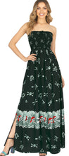 Load image into Gallery viewer, LA LEEL Beach Swimwear Soft Printed Cruise Vintage Vacation Tube Dress Women Black P01147