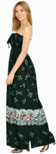 Load image into Gallery viewer, LA LEEL Beach Swimwear Soft Printed Cruise Vintage Vacation Tube Dress Women Black P01147