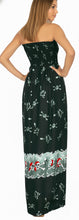 Load image into Gallery viewer, LA LEEL Beach Swimwear Soft Printed Cruise Vintage Vacation Tube Dress Women Black P01147