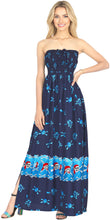 Load image into Gallery viewer, LA LEELA Evening Beach Swimwear Soft  Printed Swim Cover Up Long Tube Dress Bright Blue P01148