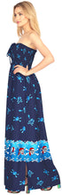 Load image into Gallery viewer, LA LEELA Evening Beach Swimwear Soft  Printed Swim Cover Up Long Tube Dress Bright Blue P01148