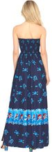 Load image into Gallery viewer, LA LEELA Evening Beach Swimwear Soft  Printed Swim Cover Up Long Tube Dress Bright Blue P01148