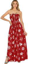 Load image into Gallery viewer, LA LEEL Beach Swimwear Soft Skull Printed Vacation Tube Dress Women Red P01154