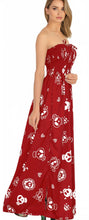 Load image into Gallery viewer, LA LEEL Beach Swimwear Soft Skull Printed Vacation Tube Dress Women Red P01154