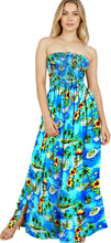 Load image into Gallery viewer, LA LEELA Soft  Printed Vacation Tube Dress Womens Bright Blue P01155