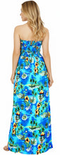Load image into Gallery viewer, LA LEELA Soft  Printed Vacation Tube Dress Womens Bright Blue P01155