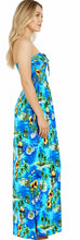 Load image into Gallery viewer, LA LEELA Soft  Printed Vacation Tube Dress Womens Bright Blue P01155