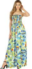 Load image into Gallery viewer, LA LEELA Soft  Printed Vacation Tube Dress Womens Grey P01156