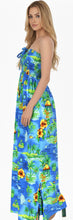Load image into Gallery viewer, LA LEELA Soft  Printed Vacation Tube Dress Womens Natural Blue P01158