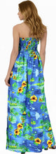 Load image into Gallery viewer, LA LEELA Soft  Printed Vacation Tube Dress Womens Natural Blue P01158