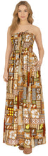 Load image into Gallery viewer, LA LEELA Long Tube Dress For Women Tropical Mustard P01159