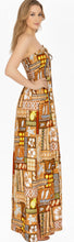 Load image into Gallery viewer, LA LEELA Long Tube Dress For Women Tropical Mustard P01159