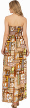 Load image into Gallery viewer, LA LEELA Long Tube Dress For Women Tropical Mustard P01159