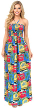 Load image into Gallery viewer, LA LEELA Soft  Printed Vacation Tube Dress Womens Multi P01160