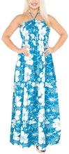 Load image into Gallery viewer, LA LEELA Long Maxi Flower Print Tube Halter Neck Maxi Dress For Women Beach Cocktail Party P01165