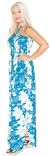 Load image into Gallery viewer, LA LEELA Long Maxi Flower Print Tube Halter Neck Maxi Dress For Women Beach Cocktail Party P01165