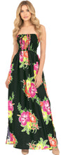 Load image into Gallery viewer, LA LEELA Long Maxi Flower Print Tube Maxi Dress For Women Pink Floral P01169